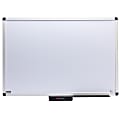 Smead® Justick Non-Magnetic Dry-Erase Whiteboard, 36" x 24", Aluminum Frame With Silver Finish