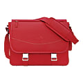 MacCase Premium Leather Large Shoulder Bag For 17" Laptops, Red