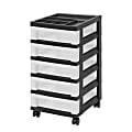 Iris Mini Chest, 5 Drawers, 27 Qt, Black