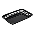 Tablecraft Rectangular Plastic Fast Food Serving Baskets, 1-1/2"H x 8-1/2"W x 11-3/4"D, Black, Pack Of 12 Baskets 1 thumbnail image