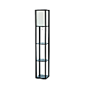 Simple Designs Etagere Organizer Floor Lamp, 62 1/2"H, White Shade/Black Base