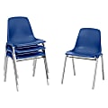 National Public Seating 8100 Series Poly Shell Stack Chairs, Blue, Set Of 4 Chairs