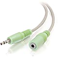 C2G 25ft 3.5mm M/F Stereo Audio Extension Cable (PC-99 Color-Coded) - Mini-phone Male - Mini-phone Female - 25ft - Beige 1 thumbnail image