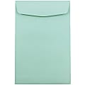 JAM Paper® Open-End 6" x 9" Catalog Envelopes, Gummed Closure Aqua, Pack Of 25