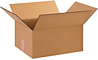 Partners Brand Corrugated Boxes 15" x 13" x 7", Kraft, Bundle of 25