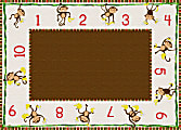 Flagship Carpets Cushy Tushy Monkeys Carpet, Rectangle, 6' x 8' 4", Multicolor