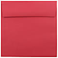 JAM Paper® Color Square Invitation Envelopes, 6 1/2" x 6 1/2", Gummed Seal, 30% Recycled, Red, Pack Of 25