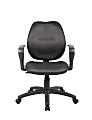 Boss Office Products Contour Back Task Chair With Loop Arms, Black 1 thumbnail image