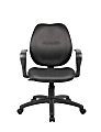 Boss Office Products Contour Back Task Chair With Loop Arms, Black