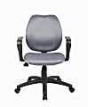 Boss® Contour Back Task Chair With Loop Arms, 34 1/2"H x 23"W x 23 1/2"D, Black Frame, Gray Fabric