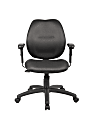Boss Office Products Ergonomic Vinyl Mid-Back Task Chair With Adjustable Arms, Black