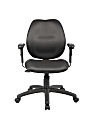 Boss Office Products Ergonomic Vinyl Mid-Back Task Chair With Adjustable Arms, Black 1 thumbnail image