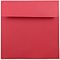 JAM Paper® Color Square Invitation Envelopes, 7 1/2" x 7 1/2", Gummed Seal, 30% Recycled, Red, Pack Of 25