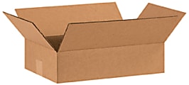 Partners Brand Flat Corrugated Boxes, 16" x 10" x 4", Kraft, Bundle of 25