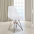 Flash Furniture Elon Series Chairs, Clear/Gold, Set Of 2 Chairs