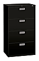 HON® Brigade® 600 36"W Lateral 4-Drawer File Cabinet, Metal, Black