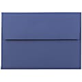 JAM Paper® Booklet Envelopes, #4 Bar (A1), Gummed Seal, Presidential Blue, Pack Of 25