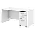 Bush Business Furniture Studio C 60"W Office Computer Desk With Mobile File Cabinet, White, Standard Delivery 1 thumbnail image