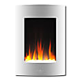 Cambridge® Vertical Electric Fireplace With Multicolor Flame And Crystal Display, White