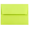 JAM Paper® Booklet Invitation Envelopes, A2, Gummed Seal, Ultra Lime, Pack Of 25