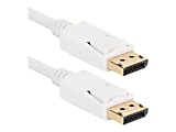 QVS 15ft DisplayPort Digital A/V UltraHD 4K White Cable with Latches - First End: 1 x DisplayPort Male Digital Audio/Video - Second End: 1 x DisplayPort Male Digital Audio/Video - 1.35 GB/s - Supports up to 3840 x 2160 - White