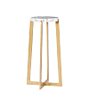 Powell Grecade Drink Side Table, 26-3/4"H x 13-1/2"W x 13-1/2"D, Gold/Gray 1 thumbnail image