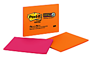 Post it® Super Sticky Notes, 90 Total Notes, Pack Of 2 Pads, Lined, 8" x 6", Rio de Janeiro, 45 Notes Per Pad 1 thumbnail image