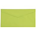 JAM Paper® Booklet Envelopes, #7 3/4 Monarch, Straight Flap, Gummed Seal, Lime Green, Pack Of 25
