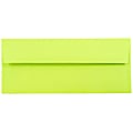 JAM PAPER #10 Business Colored Envelopes, 4 1/8" x 9 1/2", Ultra Lime Green, Pack Of 25
