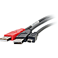 C2G 6ft USB 2.0 One Mini-b Male to Two A Male Y-Cable - Mini Type B Male USB - Type A Male USB - 6ft - Black