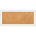 Amanti Art Cork Bulletin Board, 33" x 15", Natural, Vanity White Polystyrene Frame