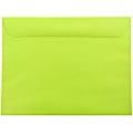 JAM Paper® Booklet Envelopes, 9" x 12", Gummed Seal, Ultra Lime Green, Pack Of 25