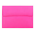 JAM Paper® Booklet Envelopes, #4 Bar (A1), Gummed Seal, Fuchsia Pink, Pack Of 25