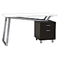 Mayline Laminate 2-Drawer Pedestal V-desk Base - Pedestal Base - 2 Drawers - 22.37" Height x 17.75" Width x 19.75" Depth - Assembly Required - Black, Laminated, Textured