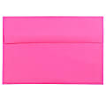 JAM Paper® Booklet Invitation Envelopes, A8, Gummed Seal, Fuchsia Pink, Pack Of 25