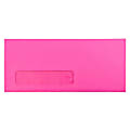 JAM Paper® #10 Single-Window Booklet Envelopes, Bottom Left Window, Gummed Seal, Brite Hue Ultra Fuschia Hot Pink, Pack Of 25 1 thumbnail image