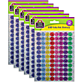 Teacher Created Resources® Mini Stickers, 3/8", Happy Face Sparkle, 440 Stickers Per Pack, Set Of 6 Packs