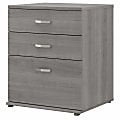 Bush® Business Furniture Universal Floor Storage Cabinet With Drawers, Platinum Gray, Standard Delivery