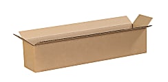Partners Brand Long Corrugated Boxes, 20" x 4" x 4", Kraft, Bundle of 25