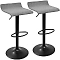 LumiSource Ale XL Bar Stools, Gray Seat/Black Metal Frame, Set Of 2 Stools