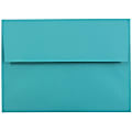 JAM Paper® Booklet Invitation Envelopes, A7, Gummed Seal, 30% Recycled, Sea Blue, Pack Of 25