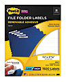Post-it® Super Sticky Color Removable Inkjet/Laser File Folder Labels, 2/3" x 3 7/16", White, Pack Of 1,500 1 thumbnail image