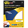 Post-it® Super Sticky Color Removable Inkjet/Laser File Folder Labels, 2100-H, 2/3" x 3 7/16", White, Pack Of 750 1 thumbnail image