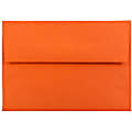 JAM Paper® Booklet Envelopes, #4 Bar (A1), Gummed Seal, 30% Recycled, Orange, Pack Of 25