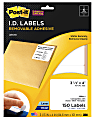 Post-it® Super Sticky Removable Inkjet/Laser I.D. Labels, 3 1/3" x 4", White, Pack Of 150 1 thumbnail image