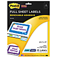 Post-it® Super Sticky White Inkjet/Laser Full-Sheet Labels, 8 1/2" x 11", Pack Of 25 1 thumbnail image