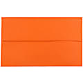 JAM Paper® Booklet Invitation Envelopes, A10, Gummed Seal, 30% Recycled, Orange, Pack Of 25