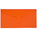JAM Paper® Booklet Envelopes, #7 3/4 Monarch, Gummed Seal, 30% Recycled, Orange, Pack Of 25