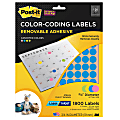 Post-it® Super Sticky Removable Color-Coding Labels, 3/4" Diameter, Assorted Colors, Pack Of 1,800 1 thumbnail image