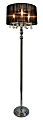 Elegant Designs Sheer Shade Floor Lamp, 61 1/2", Black Shade/Chrome Base